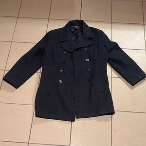 Stephanie Matthews Black Double-Breasted Coat XL